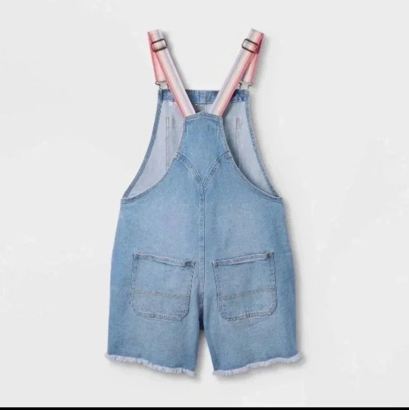 Blue Jean Short Overalls Rainbow 🌈 "Queen" NWT By Blu - Picture 5 of 14